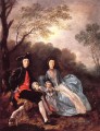 Porträt des Künstlers mit seiner Frau und Tochter Thomas Gains
